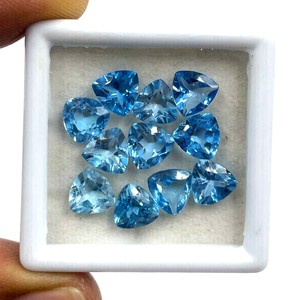 8mm naturel suisse bleu topaze trillion coupe pierres précieuses bleu topaze pierre à facettes en vrac pour la fabrication de pendentifs de bijoux au prix d'usine - Product Image 2