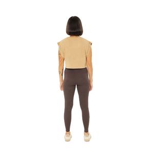 Camiseta de entrenamiento recortada para mujer, camiseta de Yoga sin mangas de mezcla de algodón de ajuste holgado, camiseta de Athleisure de etiqueta privada OEM para venta al por mayor - Product Image 3