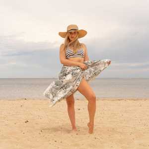 Pareo de Playa Paradise Green, Cien Por Ciento Algodón, Ligero, Estilo Boho - Product Image 3