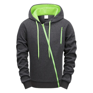 Sudadera con capucha personalizada al por mayor para hombre, ropa de calle, sudadera con capucha y cremallera a la moda, sudadera cálida informal de lana para invierno, Sudadera con capucha de alta calidad OEM - Product Image 1