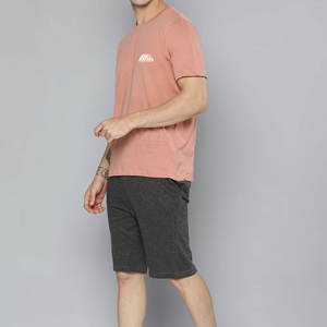 Ensemble T-shirt et short pour homme, décontracté, uni, écologique, vente en gros, vêtements de sport, polyester/coton, manches longues - Product Image 5
