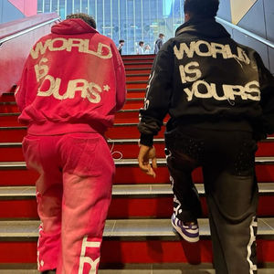 Sudadera con Capucha de Forro Polar Estilo Urbano, Personalizada, Vintage, Lavada, con Gráficos Bordados - Product Image 3