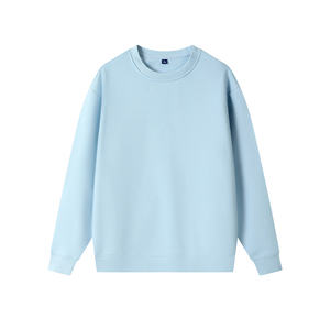 Sweatshirts à col rond surdimensionnés rouges pour couples, 400 grammes, doublés en polaire, motifs unis et imprimés, style décontracté long pour l'hiver - Product Image 4