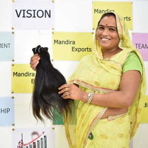 Raw Indian <b>Hair</b> Cuticle Aligned Virgin Single Donor Genius Weft Black Straight Bundles Indian Temple <b>Human</b> <b>Hair</b> <b>Extensions</b> - Product Image 3