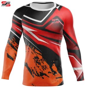 Camiseta personalizada de talla grande para hombre Rash Guard UPF 50 + manga larga surf traje de baño MMA BJJ Jiu Jitsu Rashguard Top - Product Image 3