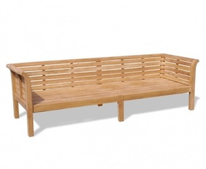 Banc de jardin en teck extra large, lit de repos 2,7 m, minimaliste, moderne, durable et résistant à l'eau, pour appartement, hôtel, parc extérieur - Product Image 1