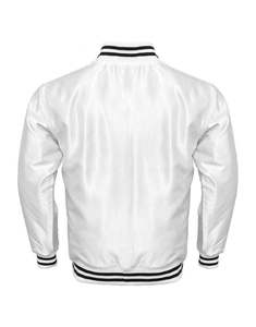 High Quality Winter Front Satin Shiny Fabric Cotton Rib <b>Men</b> Streetwear Fashion Varsity <b>Jacket</b> Custom Embroidery Wholesale - Product Image 2