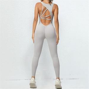 2025 Workout Seamless Yoga Gym Bodycon <b>Rompers</b> Sexy Racerback Tummy Control Padded Bra Comfortable Suit Running Yoga Sweat Suit - Product Image 5