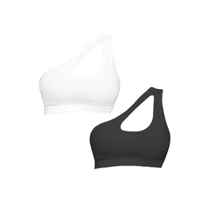 Soutien-gorge de sport asymétrique blanc pour femme, bretelles croisées, design découpé, maintien élevé, yoga, sans couture, respirant, séchage rapide - Product Image 5