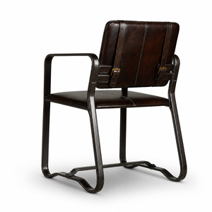 Chaise de salle à manger en cuir industrielle |   Cadre métallique de style mid-century |   Imperméable |   Garantie de 10 ans |   Meubles de maison stables et confortables pour - Product Image 3