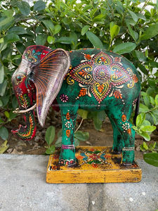 ภาพวาดด้วยมือรูปปั้นช้างโลหะทำจากไม้รูปปั้นสัตว์ออกแบบสำหรับตกแต่งบ้านงานแต่งงานงานวันครบรอบ - Product Image 5