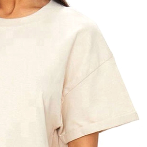 เสื้อยืดสตรีทแวร์คอวีทรงหลวมสำหรับผู้หญิงใส่ในฤดูร้อนเสื้อยืดผ้าคอตตอนเนื้อนุ่มระบายอากาศได้ดีสีพื้น - Product Image 5