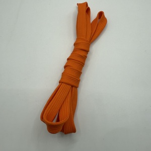 Orange 1cm Flat Polyester Draw Cords Wholesale Price Colorful Shoelaces for Sneakers Pants-Pure Color Hollow Rope <b>Bags</b> Garments - Product Image 3
