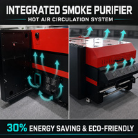 Agitateur de poudre DTF automatique de 60 cm avec purificateur de fumée latéral, machine de chauffage à circulation d'air chaud à économie d'énergie