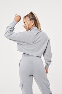 Femmes Street Style Loose zipper washed jacket avec les poches de flop - Product Image 2