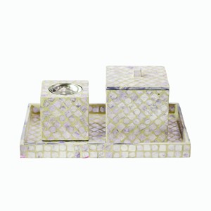 Ensemble de brûleur d'encens en nacre verte et boîte pour garder l'encens en coquillage Capiz Mubkhar, brûleur bakhoor pour cadeau Eid - Product Image 1