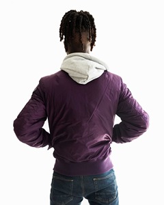 Chaquetas de bombardero elegantes para exteriores informales para hombre, chaquetas de trabajo con patrón de forro Hip Hop de invierno con logotipo personalizado OEM - Product Image 5