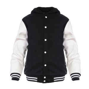 Chaqueta universitaria personalizada para hombre, ropa de calle de calidad superior, cuello levantado bordado único, logotipo frontal, precio al por mayor - Product Image 5