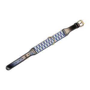 Collier de chien personnalisé en cuir rayé bleu personnalisé réglable durable léger mode tailles personnalisées disponibles malaisien - Product Image 5