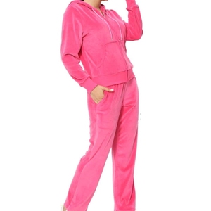 Conjunto Deportivo de Dos Piezas para Mujer, Corte Ajustado, con Pantalones Deportivos y Sudadera con Capucha, Personalizado con Logotipo, Poliéster/Algodón, Invierno - Product Image 4