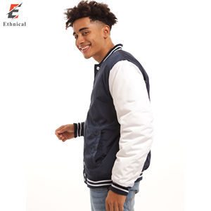 Vestes universitaires en laine de haute qualité pour hommes avec broderie de logo personnalisé, manches en cuir, col montant, design d'hiver fin - Product Image 3