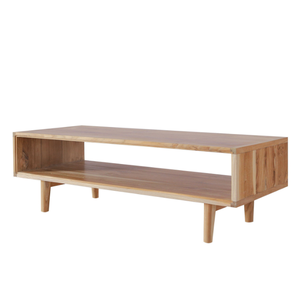 Meubles de salon Table basse en bois de teck avec étagère Stockage pratique naturel pour la décoration de meubles d'extérieur - Product Image 1