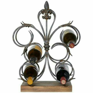 Estante para Vinos Multifuncional de Hierro Forjado Estilo Vintage, Sostenible, para Mesa, Cocina, Bar - Product Image 5