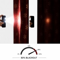 Rideau Occultant Flocon de Neige Rouge et Doré de Noël, en Polyester Métallisé Haute Densité, avec Œillets et Passe-Tringle, Traitement de Fenêtre Personnalisé