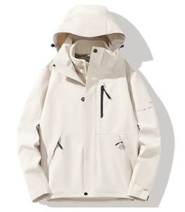 Veste de randonnée extérieure Soft Shell avec capuche coupe-vent, conception imperméable et fermeture à glissière - Product Image 2
