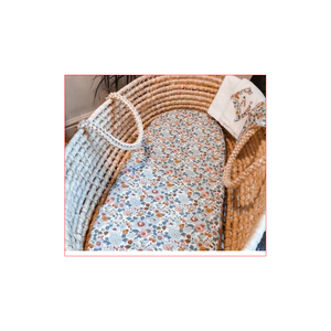 Hot Selling Soft and Breathable 100% cotton vintage leaf pattern <b>muslin</b> <b>baby</b> fitted bassinet sheet for <b>babies</b> - Product Image 6