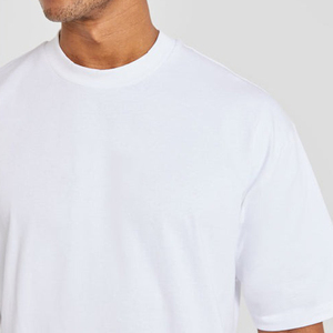 2025 T-shirt à manches courtes pour hommes surdimensionné Logo personnalisé Design Plain Blank Rib O-Neck Plus Size Knitted Fabric - Product Image 2