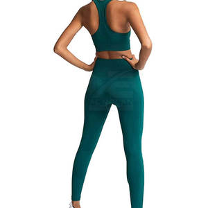 Ropa de Fitness para gimnasio para mujer, nuevo estilo, conjuntos de Yoga con patrón sólido, equipo de entrenamiento informal de tamaño personalizado, transpirable LICRA/poliéster - Product Image 3