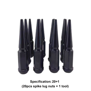 20 piezas M14 * 1,5mm aleación de acero negro cromo bulto Acron rueda de coche tuercas con púas con llave de enchufe - Product Image 2