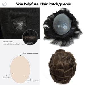 Pieza frontal Parche para el cabello Toupee Línea de cabello invisible natural Reparación de línea de cabello humano Piel delgada Hombres para hombres a buen precio - Product Image 3