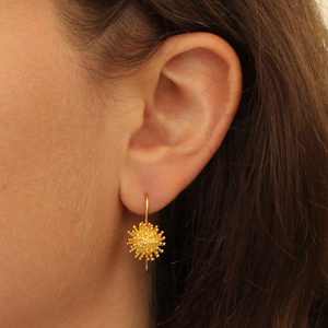 ทำด้วยมือชุบทองเงินสเตอร์ลิงต่างหู Sputnik-ทุกวันเพื่อการแต่งตัว - Product Image 2