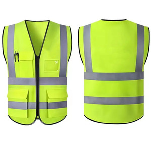 Pakistan Usine En Gros Gilet De Sécurité Orange Polyester pour L'usure Extérieure avec Strass Technics OEM Service Disponible - Product Image 5