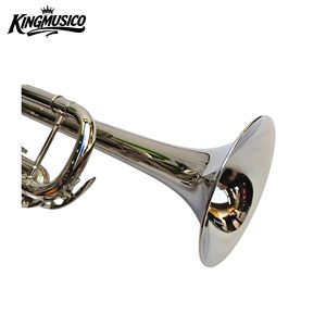 Trompeta Profesional Plateada, Instrumento <span class=keywords><strong>de</strong></span> <span class=keywords><strong>Viento</strong></span> <span class=keywords><strong>de</strong></span> Latón <span class=keywords><strong>de</strong></span> Alta Calidad para Músicos, Orquestas y Bandas - Product Image 2