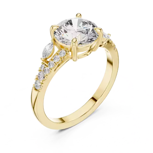 Exquisito anillo de compromiso de diamantes, diseño de cristal, anillo de tamaño personalizable, el mejor regalo para mujeres - Product Image 3