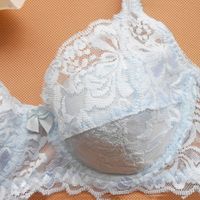 Bralette d'été en dentelle pour femmes Lingerie solide à armatures sans fil couvre-sein coupe complète grande taille soutiens-gorge réglables pour femmes