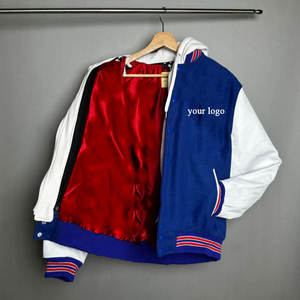 Veste universitaire personnalisée pour homme, fabrication directe d'usine, manches en cuir chaudes pour l'hiver, veste bomber de baseball, vêtements d'extérieur - Product Image 2