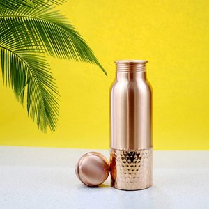 Beautiful Copper <b>Bottles</b> <b>Black</b> Marble Finish Classic Metal Copper <b>Water</b> <b>Bottle</b> (38 Oz) Drinkware Accessories With Leakpr 1000ml - Product Image 5