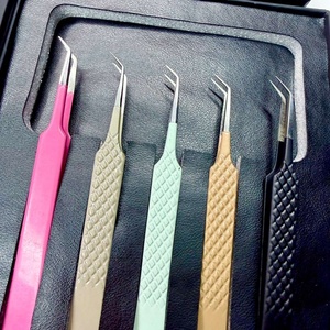 แหนบต่อขนตาคุณภาพสูง GETUP BROSONS IMPEX 45 องศา ปลายเรียบ สแตนเลสสตีล หลายสี ด้ามจับเพชร - Product Image 1
