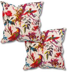 Funda de Almohada Boho Hecha a Mano con Patchwork, Funda de Cojín de Algodón Indio, Funda de Almohada Rústica Hecha a Mano - Product Image 5