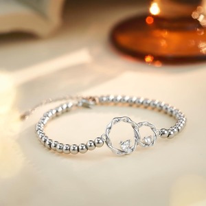 Bracelet en zircon avec cœur d'amour créatif Double anneaux Cheval Hibou Papillon Libellule Bracelet Cadeaux d'anniversaire pour amis Sœurs Femmes - Product Image 2