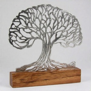 TwinkleFir AuraBranch EternaBloom Escultura de árbol de metal decorativa hecha a mano para el hogar y la Oficina - Product Image 1