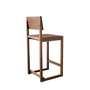 Silla de Bar Moderna de Madera de Teca Sólida con Respaldo para Hogar, Bar, Hotel y Uso Comercial - Product Image 4