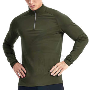 Alta calidad de fábrica de los hombres 1/4 Zip Pullover sudadera Quarter Zip manga larga media cremallera sudadera - Product Image 5