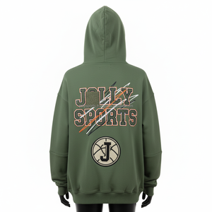 Alta calidad 340 GSM mezcla de algodón mujeres Sudadera con capucha de gran tamaño verde oliva 3D Puff bordado logotipo personalizado sudaderas básicas de las mujeres - Product Image 2