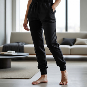 Custom Loose Fit <b>Trousers</b> Wide Leg Sweatpants Men's 100% Cotton <b>Fleece</b> French Terry Double Waist Straight Flared Sweatpants Men - Product Image 2