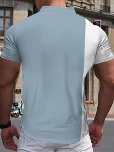 เสื้อสุภาพบุรุษสำหรับคลับกีฬาสำหรับใส่ทำงานแขนสั้นแห้งเร็วทำจากโพลีเอสเตอร์100% - Product Image 4
